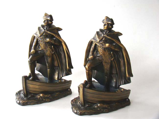 A RARE pair of 'mint' condition "Washington Crossing the Delaware" Bookends circa 1932 — image 2